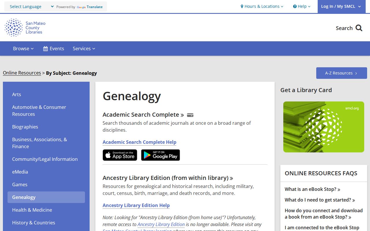 San Carlos city directory library genealogy resources