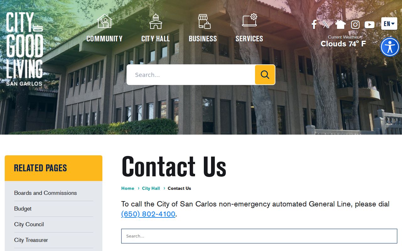 San Carlos residents directory City Hall reference