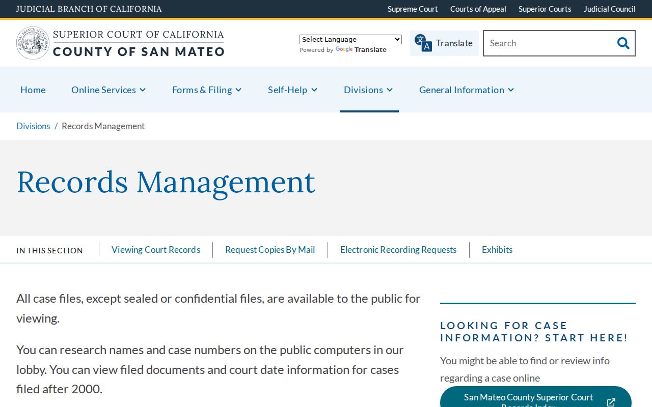 San Carlos resident lookup court records access