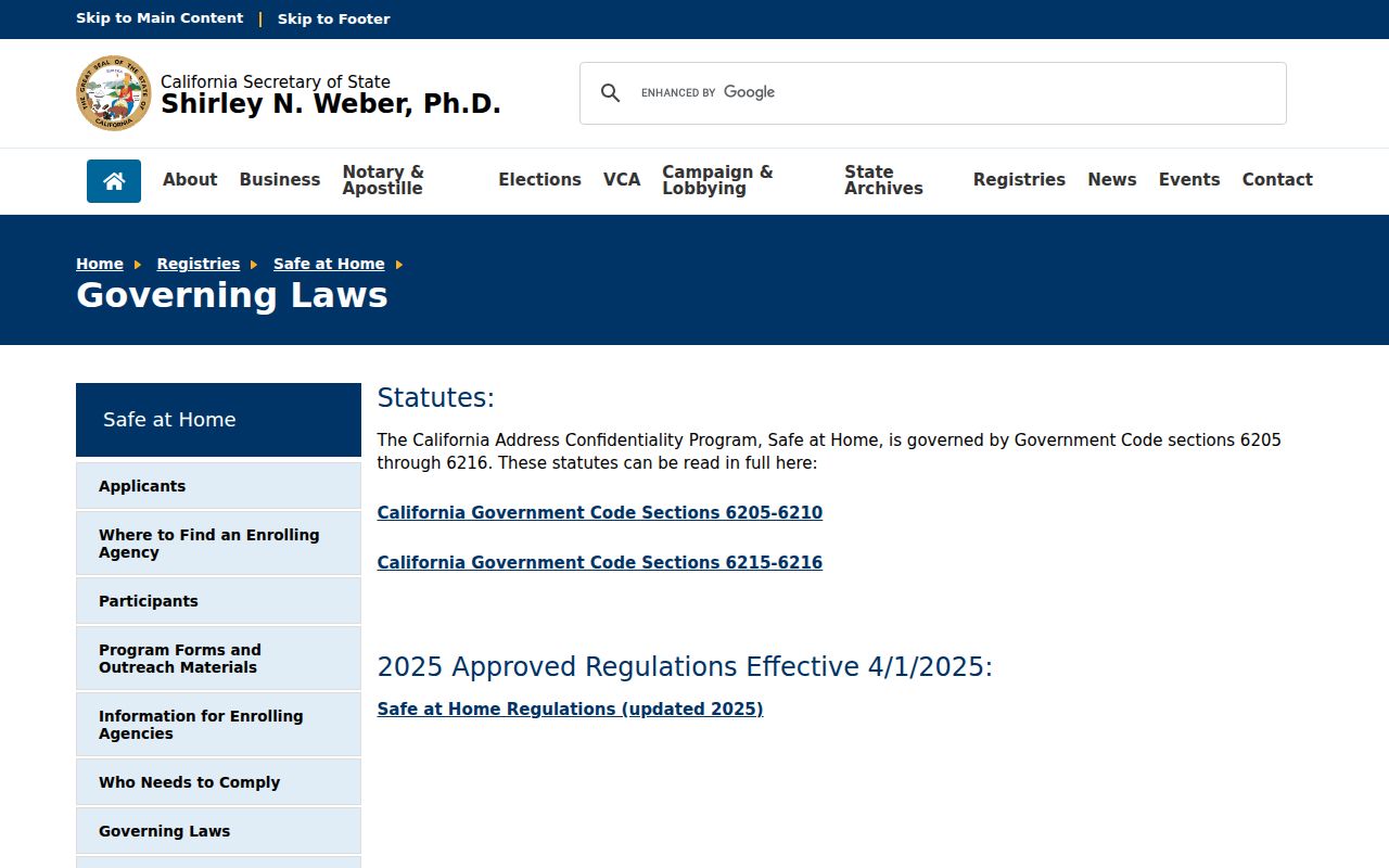 San Carlos resident lookup Safe at Home privacy laws