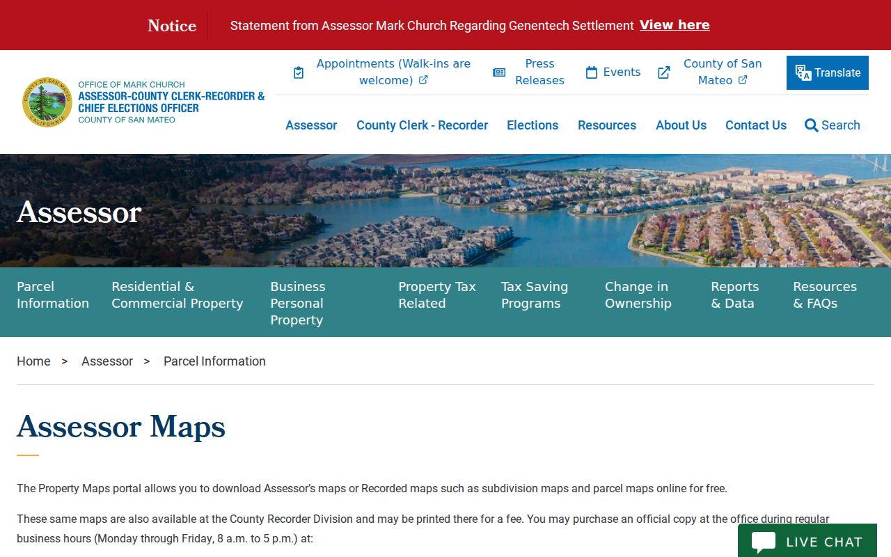 San Carlos street directory assessor map workflow