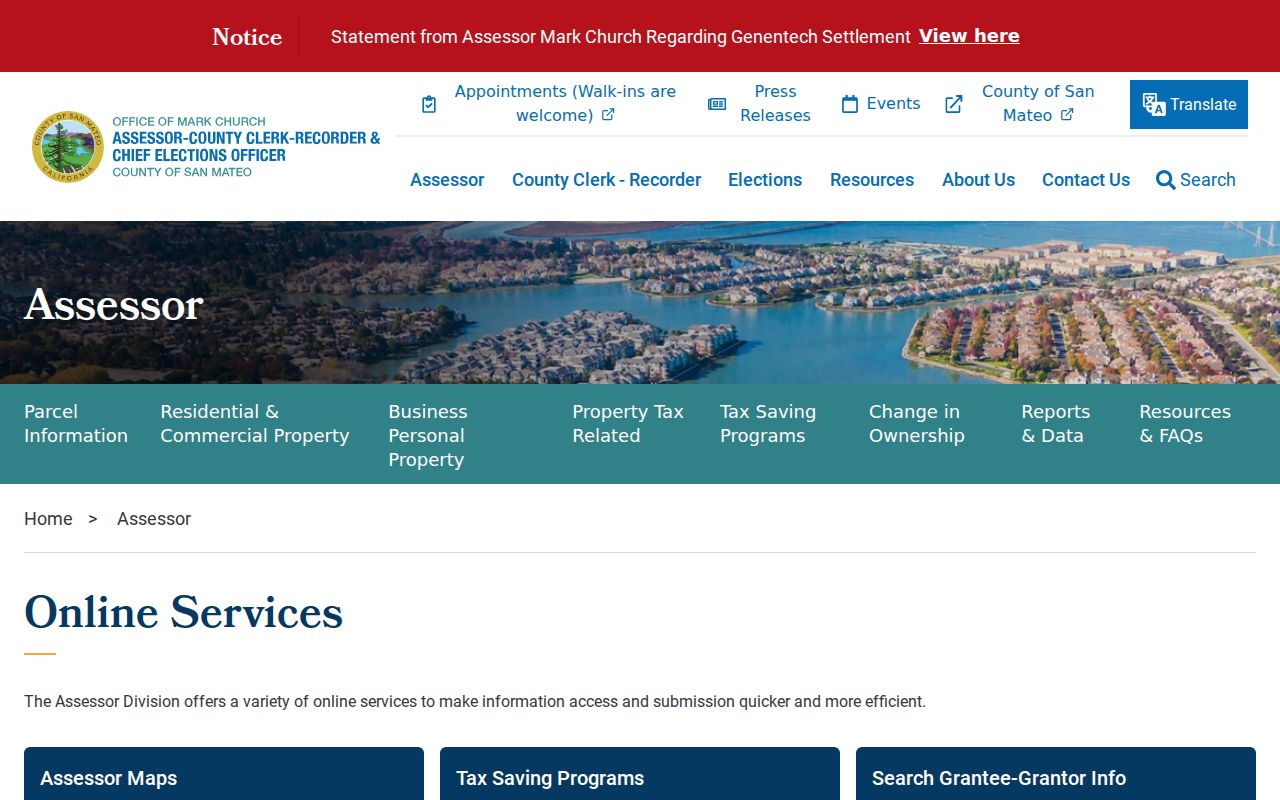 San Carlos street directory assessor online property search